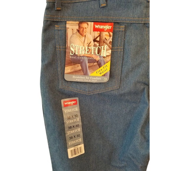 Wrangler Stretch Men's Jeans Flex Fit Waist Light Wash Size 38x30 NWT - Picture 6 of 6